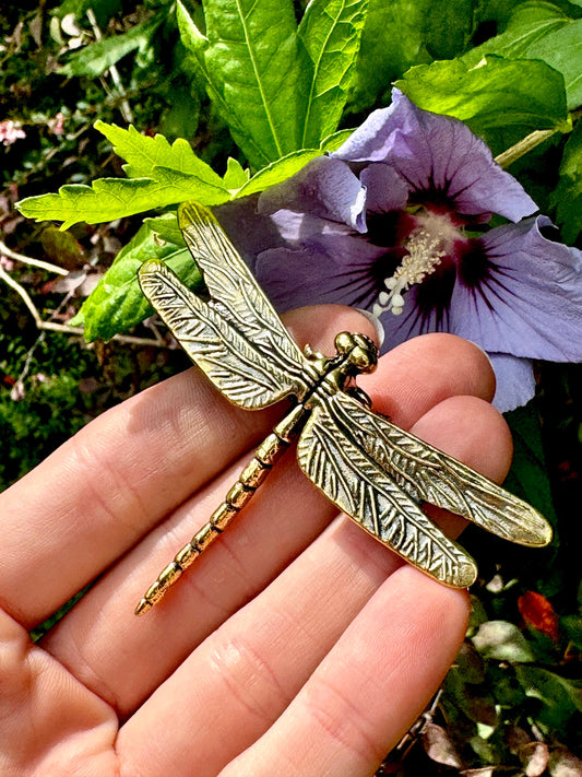 Beautiful Dragonfly Plant Pot Decoration, dragonfly figurine, Solid Brass dragonfly, creative insect brass, summer vibe gift