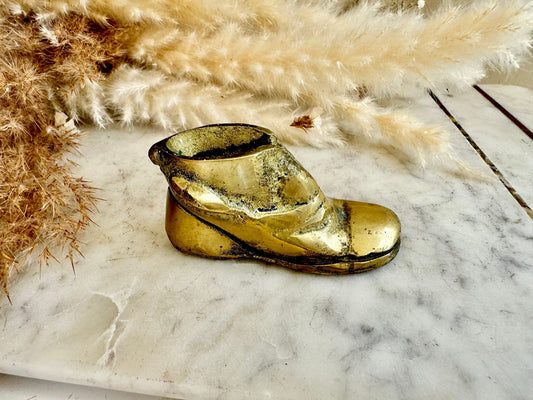 Antique Solid Brass Boot Match jar, Brass Boot Pot, home decor, Brass Decorative Boot, Brass Vase