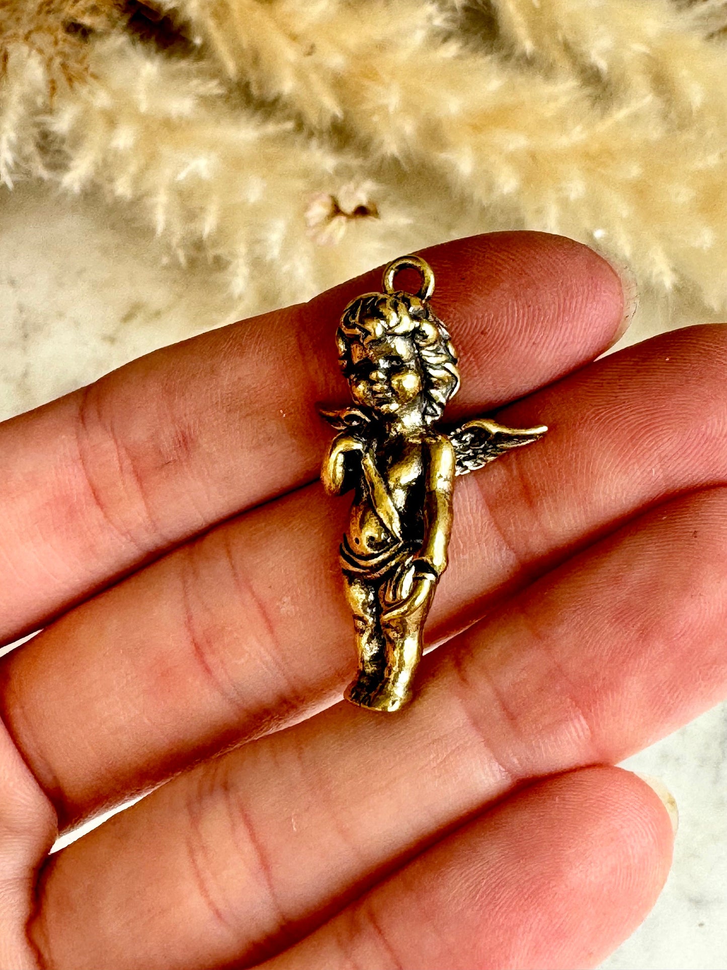 Cupid solid brass keyring, The god of Love fine pendant, Cherub keychain, true love gift, Adorable little gift, Gift for loved ones