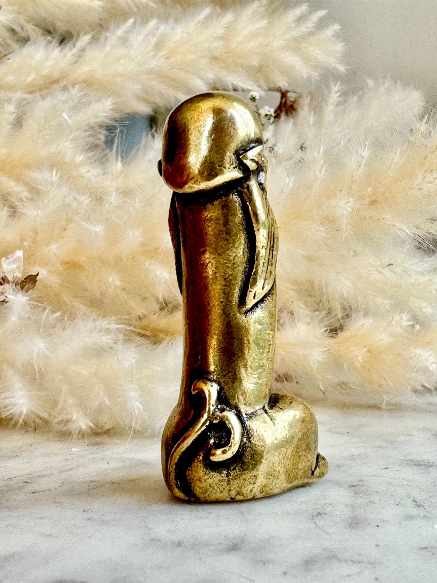 Solid brass Wise Elf Willy Penis Ornament, Hen Stag Adult Toy Gift, Magic creature Novelty Penis Shape Statuette, Willy Shape figure