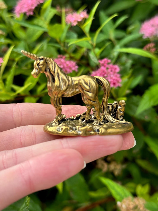 Beautiful unicorn miniature, solid brass unicorn figurine, fairytale inspired unicorn, magical little present