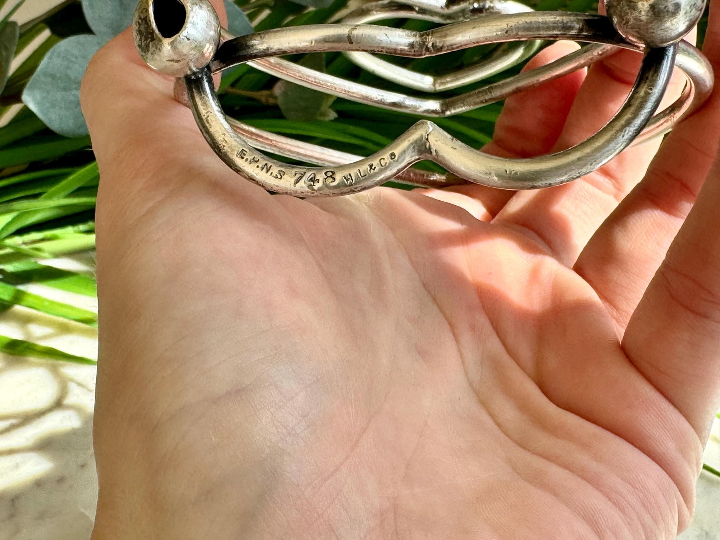 Victorian Lovely Design Silver Plated Antique English Edwardian Silver Plated 4 Slice Heart Shaped Toast Rack, c1905