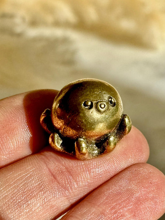 Cute Baby octopus, Solid Brass Octopus, calamari Miniature Figurine, Sea animals ornament, Home Decor, Collectible miniature, sea lover Gift