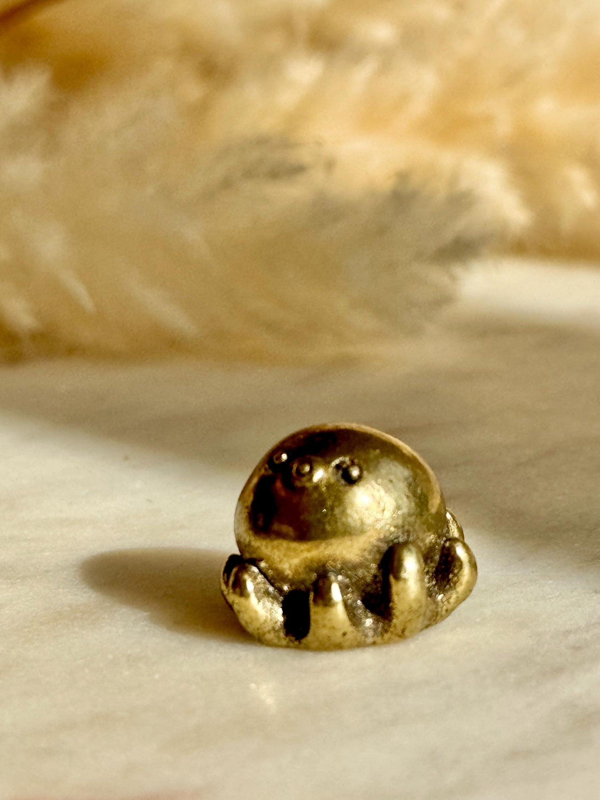 Cute Baby octopus, Solid Brass Octopus, calamari Miniature Figurine, Sea animals ornament, Home Decor, Collectible miniature, sea lover Gift