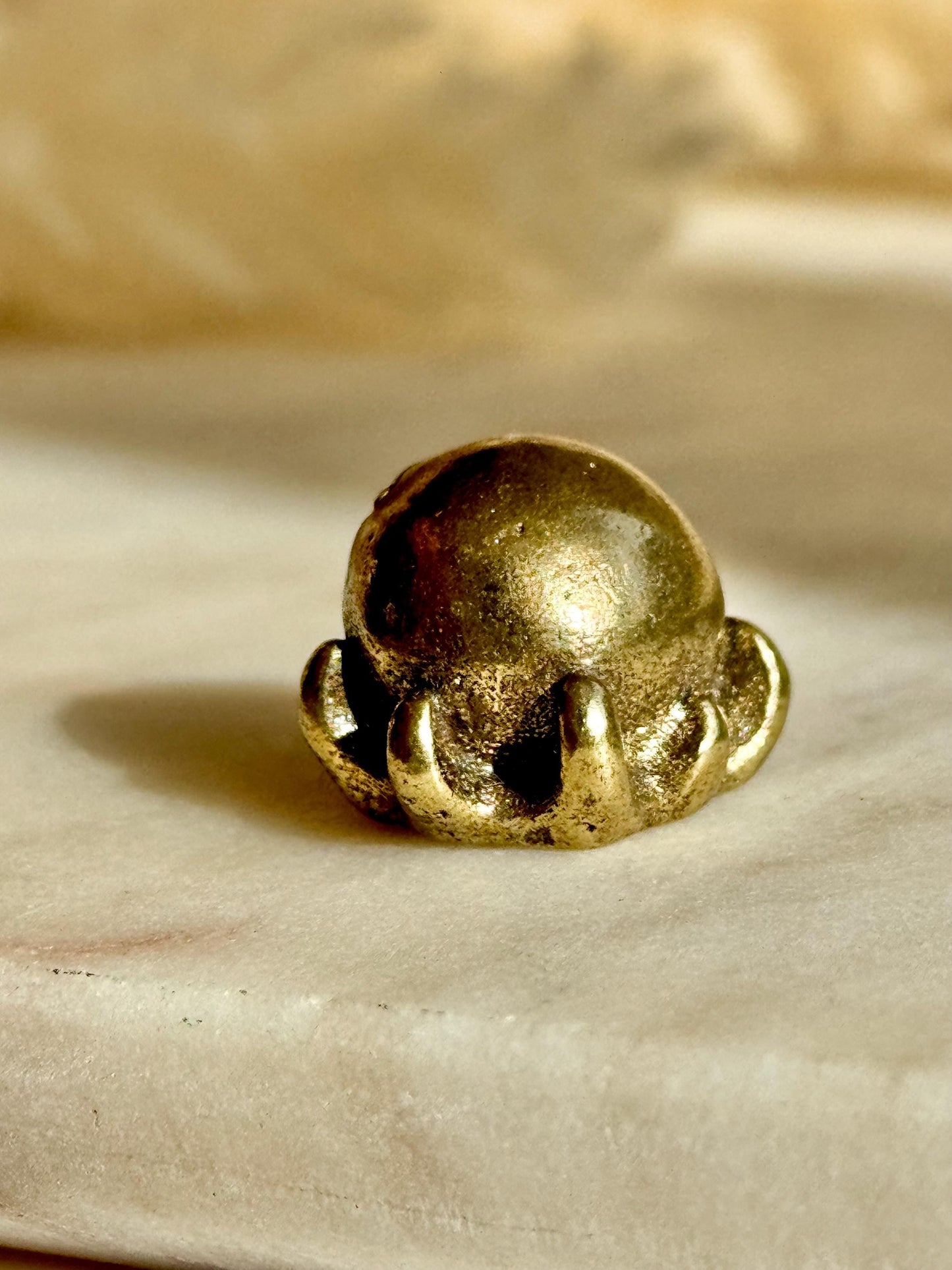 Cute Baby octopus, Solid Brass Octopus, calamari Miniature Figurine, Sea animals ornament, Home Decor, Collectible miniature, sea lover Gift