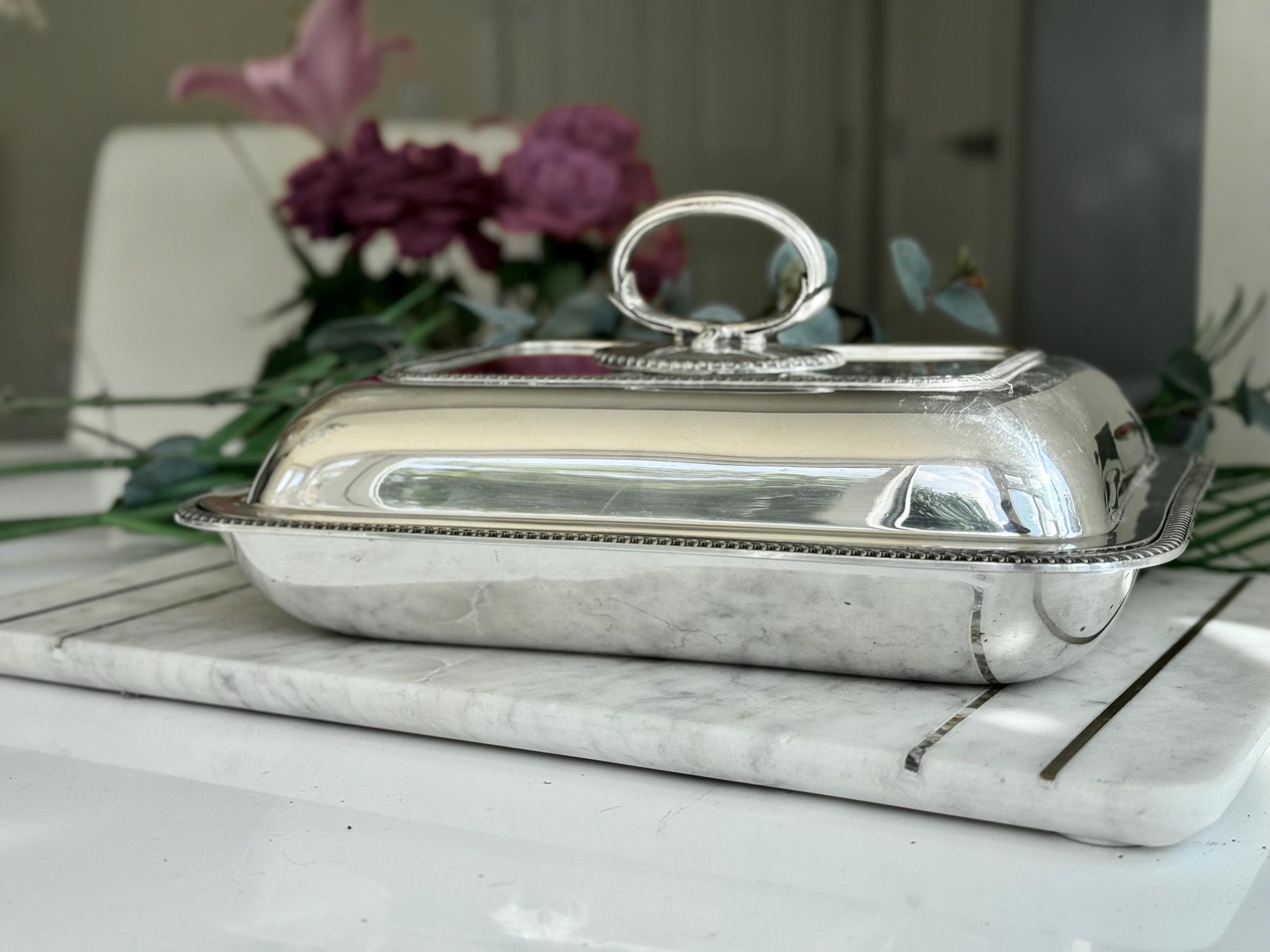 Antique Victorian Silver Plated Entrée Dish, Antique Covered Oval Serving Dish, Tureen Mappin & Webb’s Princess’s plate London and Sheffield