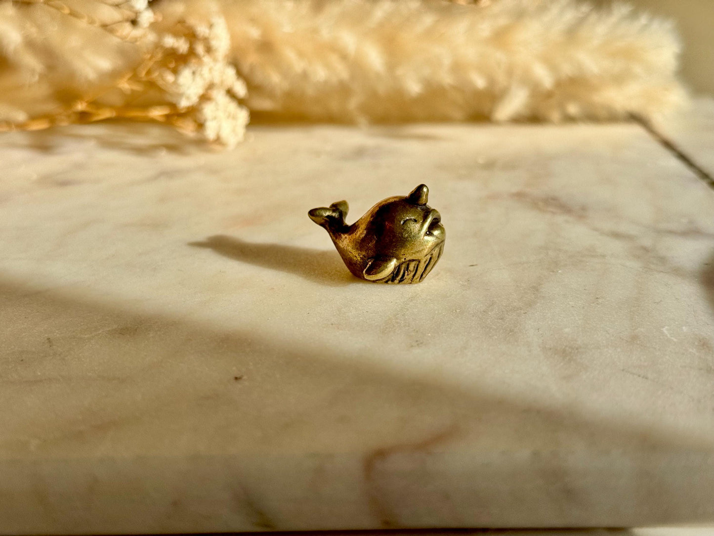 Cute Narwhal Ornament, Solid brass sculptures Whale figurine, metal sea creatures, desktop decor, metal Unicorn whale figurine