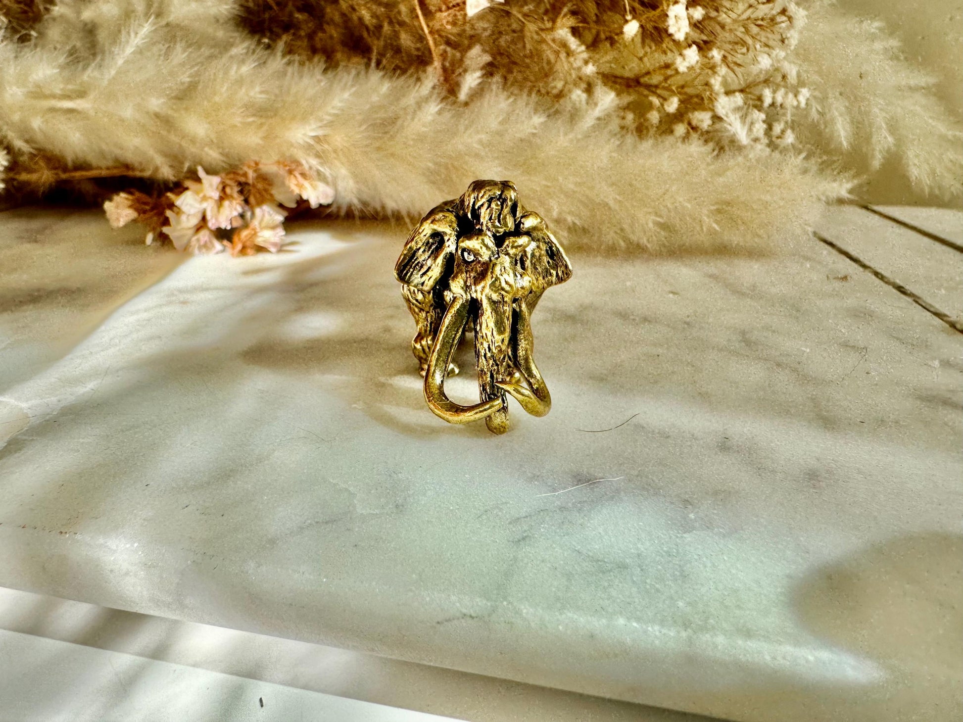 Exquisite Solid Brass Mammoth Ornament, Mammoth Figurine, Cast Brass Mammoth Collectible, Unique Gift for Animal Lovers