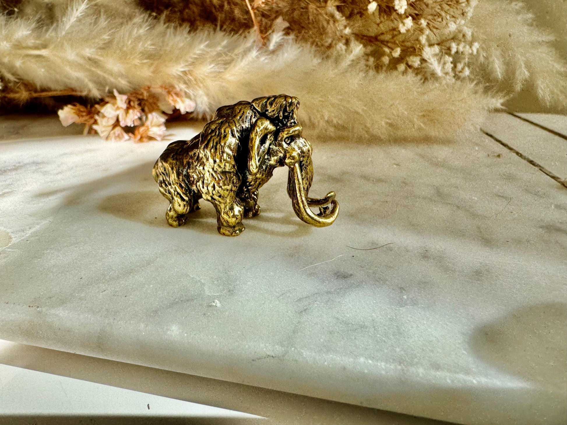Exquisite Solid Brass Mammoth Ornament, Mammoth Figurine, Cast Brass Mammoth Collectible, Unique Gift for Animal Lovers