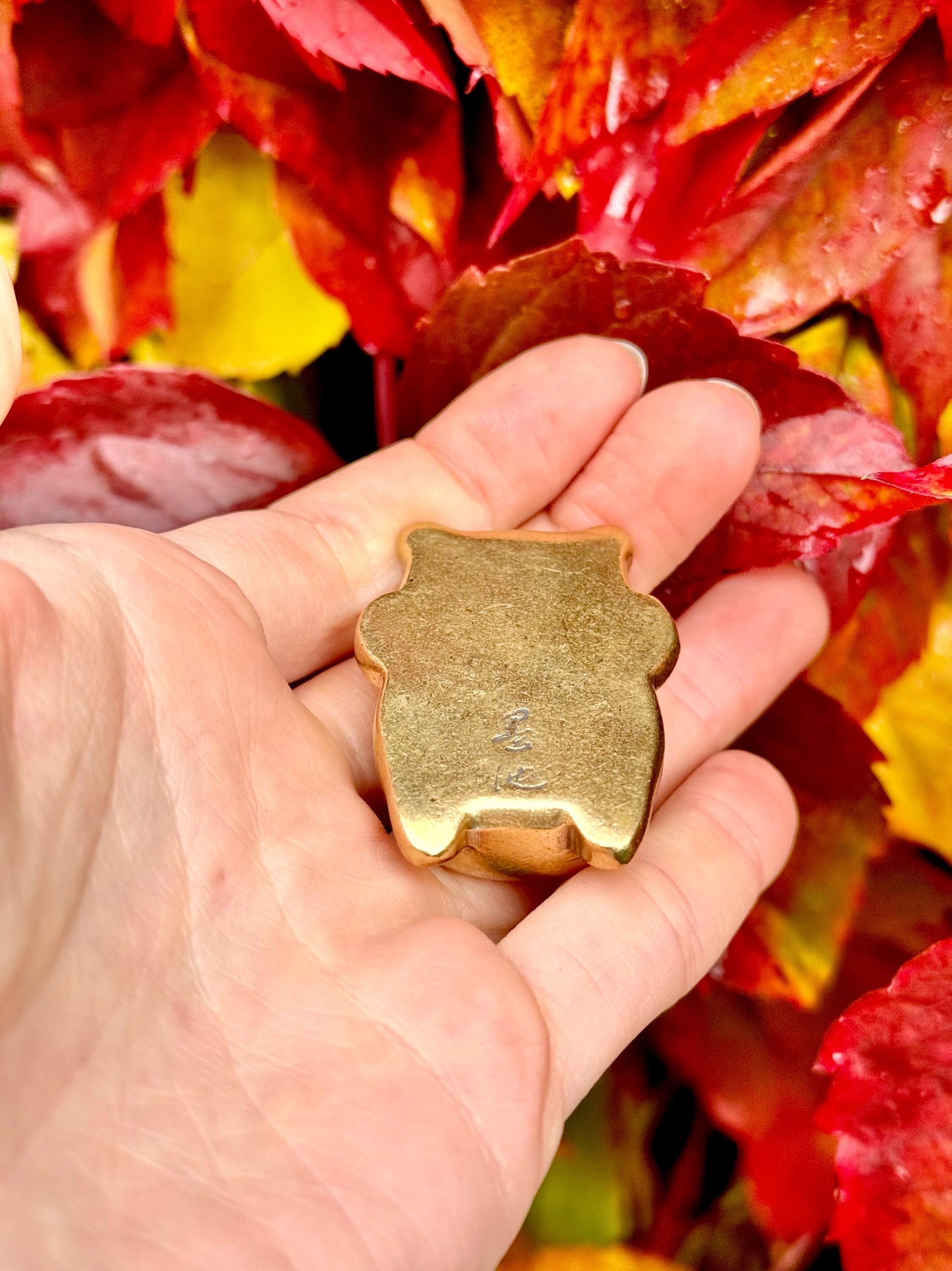 Relax style solid brass Cute Miniature Happy Bear, Metal Collectible Sleeping Bear Paperweight, Kind gift for loved ones