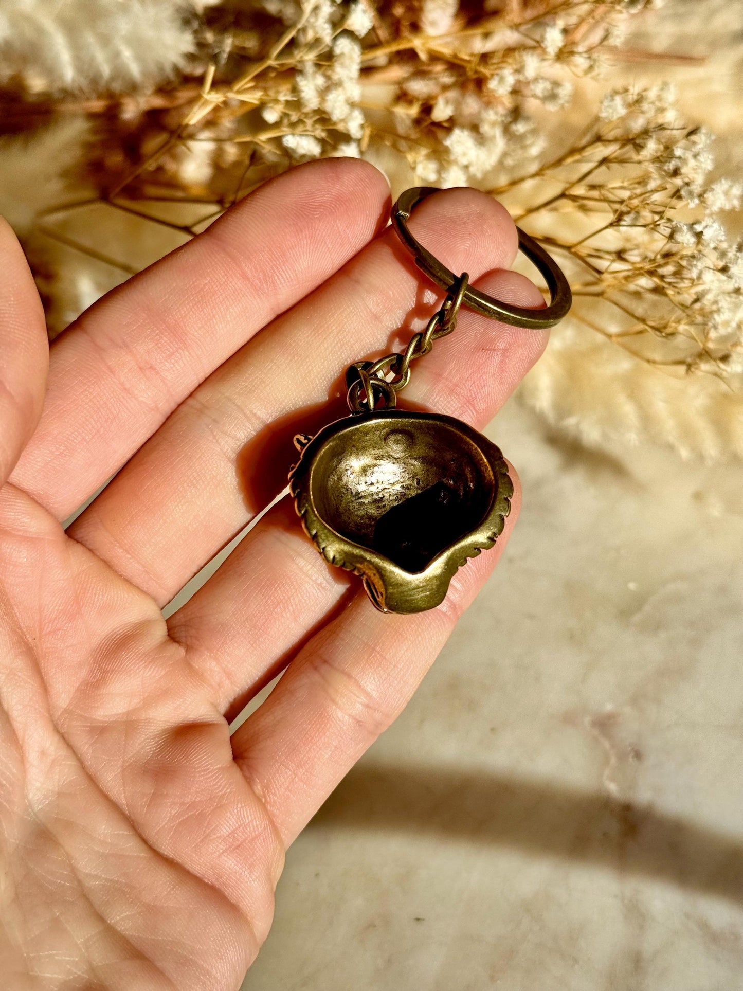 Japanese style Solid Brass Tiger Keyring, Tiger Head Pendant, Tiger Necklace, Tiger Lover Gift, Brave Courageous