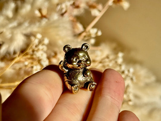Cute Baby Panda figurine, Solid brass adorable panda miniature, Metal Panda sculpture, panda decor