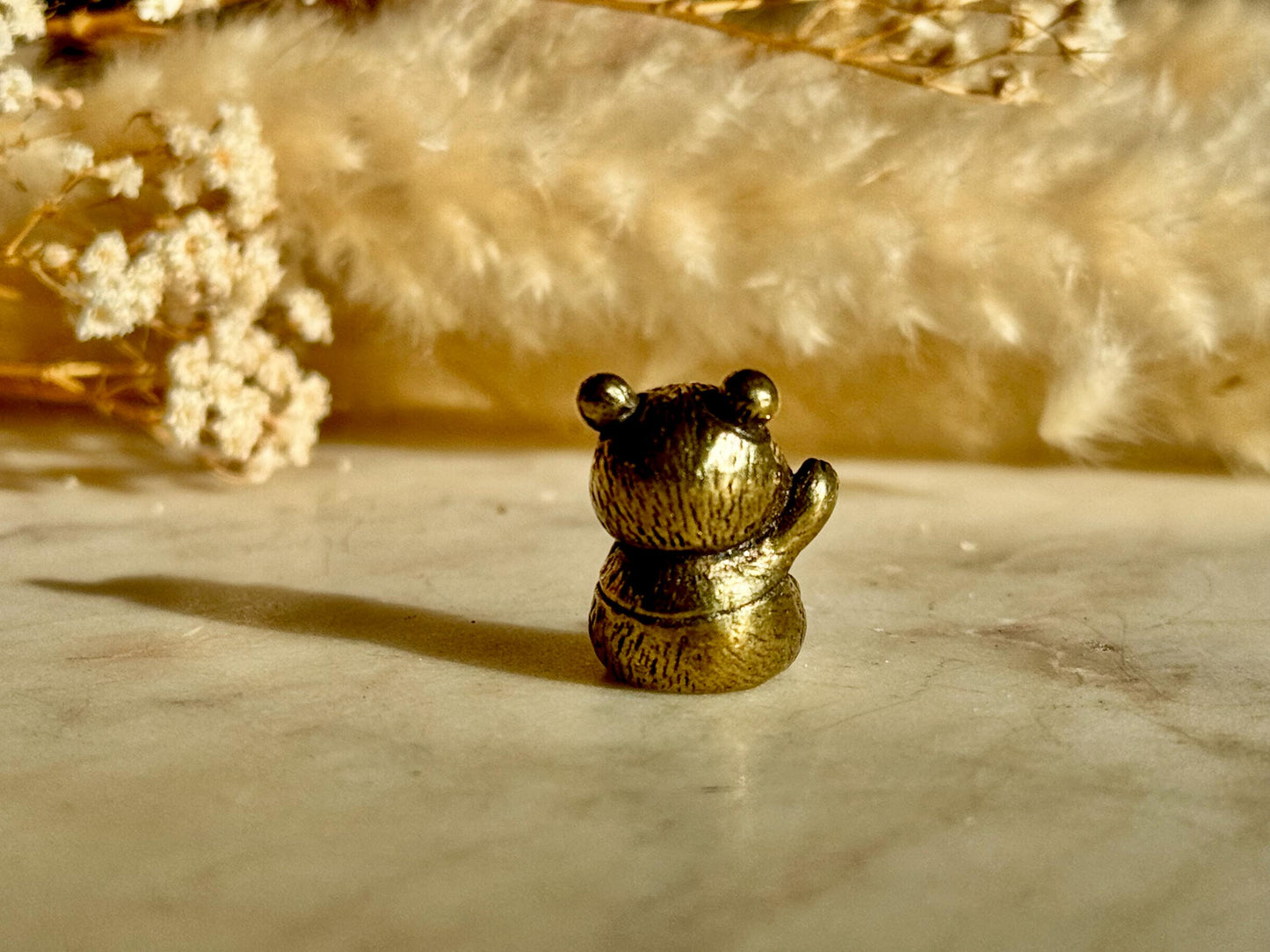 Cute Baby Panda figurine, Solid brass adorable panda miniature, Metal Panda sculpture, panda decor
