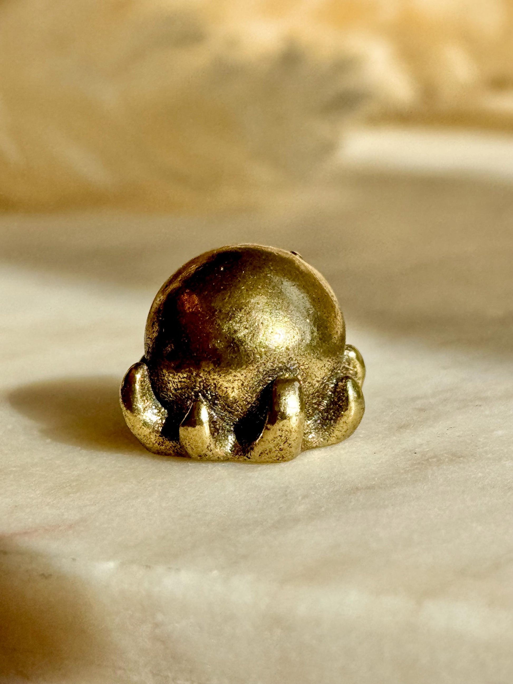 Cute Baby octopus, Solid Brass Octopus, calamari Miniature Figurine, Sea animals ornament, Home Decor, Collectible miniature, sea lover Gift
