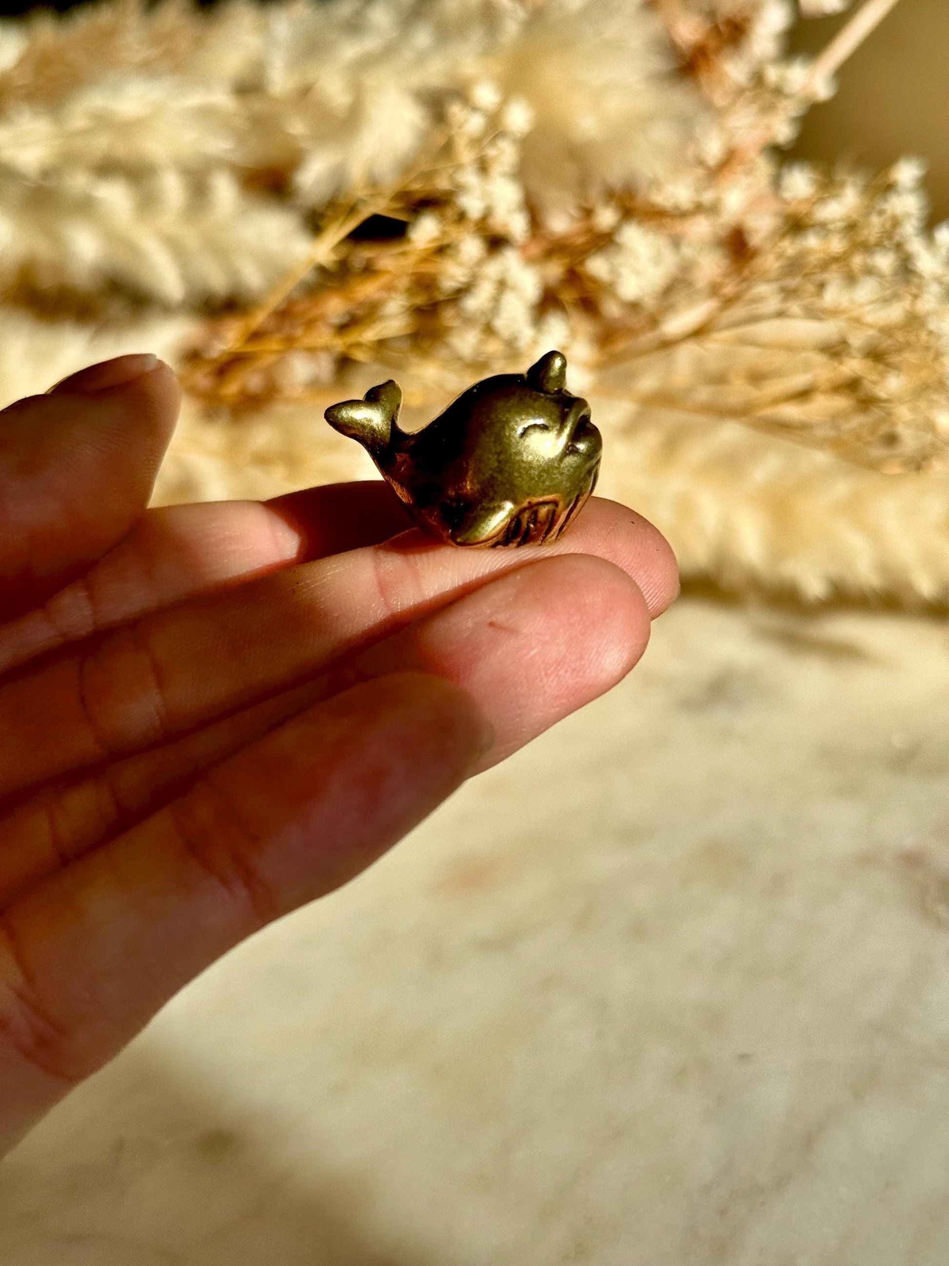 Cute Narwhal Ornament, Solid brass sculptures Whale figurine, metal sea creatures, desktop decor, metal Unicorn whale figurine