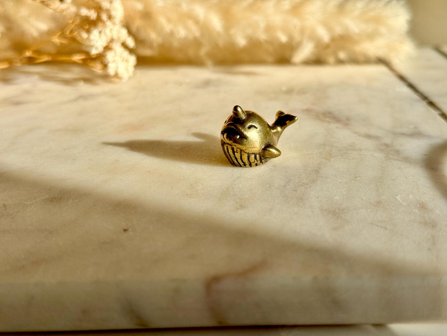 Cute Narwhal Ornament, Solid brass sculptures Whale figurine, metal sea creatures, desktop decor, metal Unicorn whale figurine
