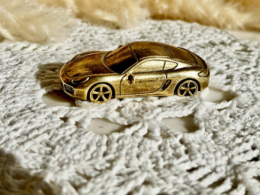 Brass 2014 PORSCHE CAYMAN Cast Brass Porsche Model Figurine
