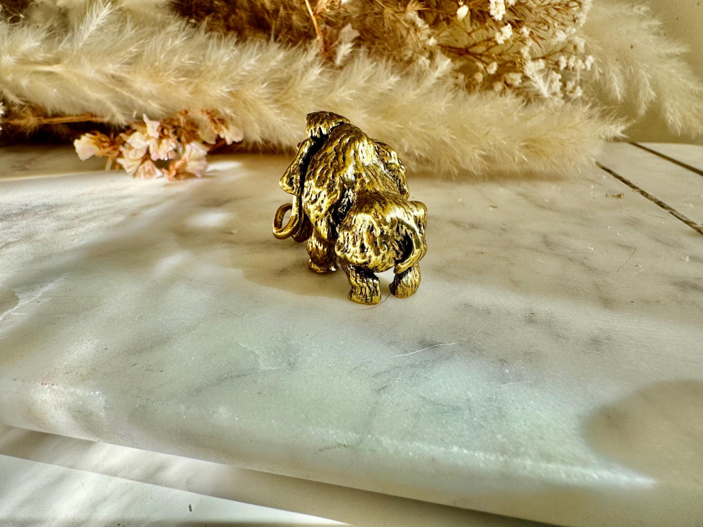 Exquisite Solid Brass Mammoth Ornament, Mammoth Figurine, Cast Brass Mammoth Collectible, Unique Gift for Animal Lovers