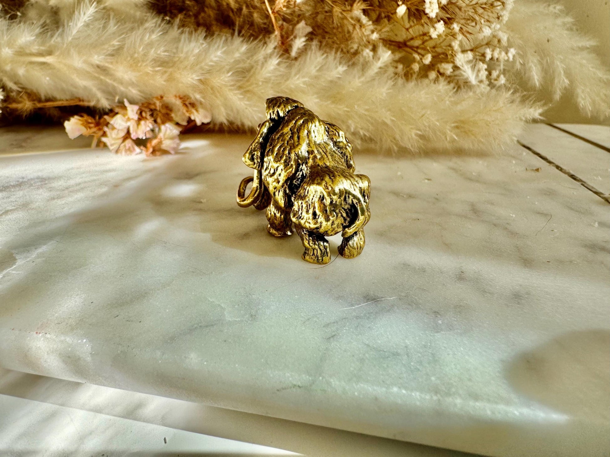 Exquisite Solid Brass Mammoth Ornament, Mammoth Figurine, Cast Brass Mammoth Collectible, Unique Gift for Animal Lovers