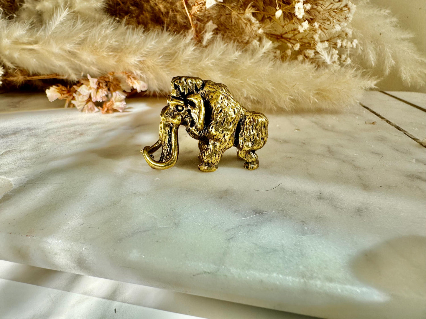 Exquisite Solid Brass Mammoth Ornament, Mammoth Figurine, Cast Brass Mammoth Collectible, Unique Gift for Animal Lovers
