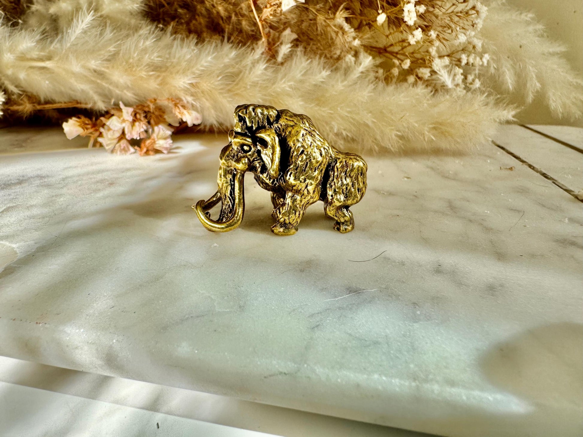 Exquisite Solid Brass Mammoth Ornament, Mammoth Figurine, Cast Brass Mammoth Collectible, Unique Gift for Animal Lovers