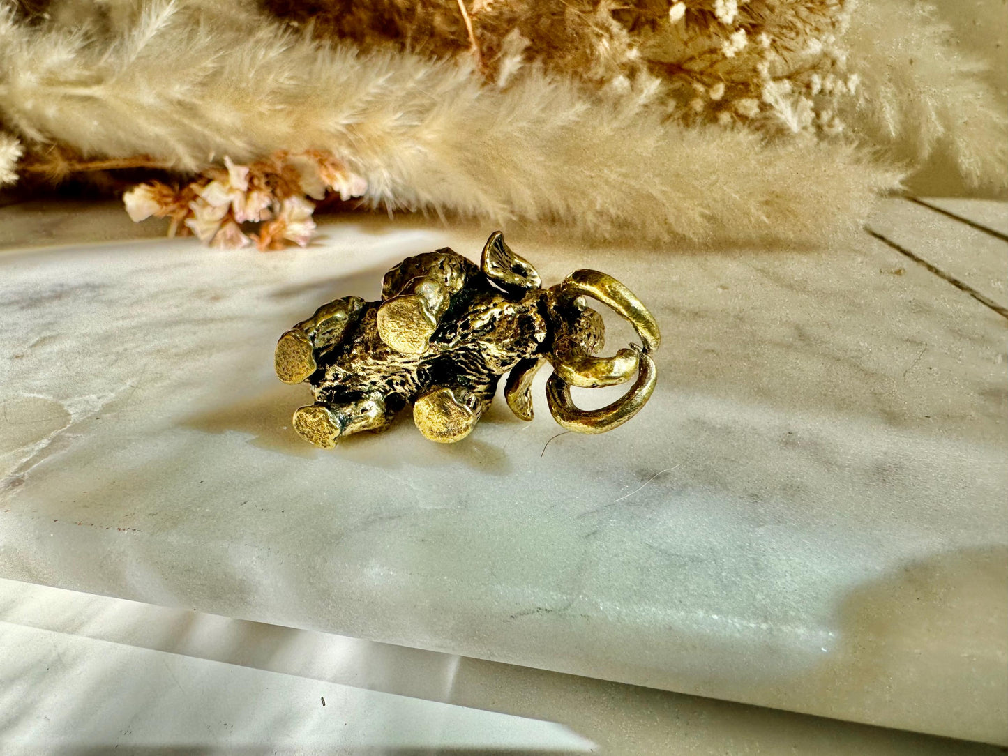 Exquisite Solid Brass Mammoth Ornament, Mammoth Figurine, Cast Brass Mammoth Collectible, Unique Gift for Animal Lovers