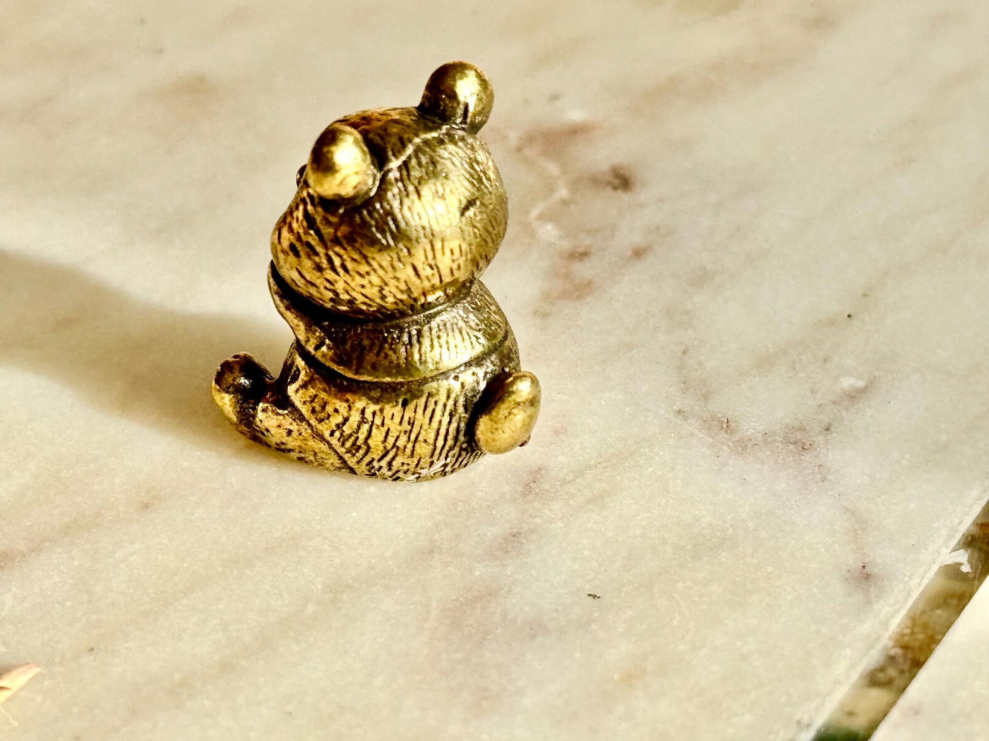 Cute Baby Panda figurine, Solid brass adorable panda miniature, Metal Panda sculpture, panda decor