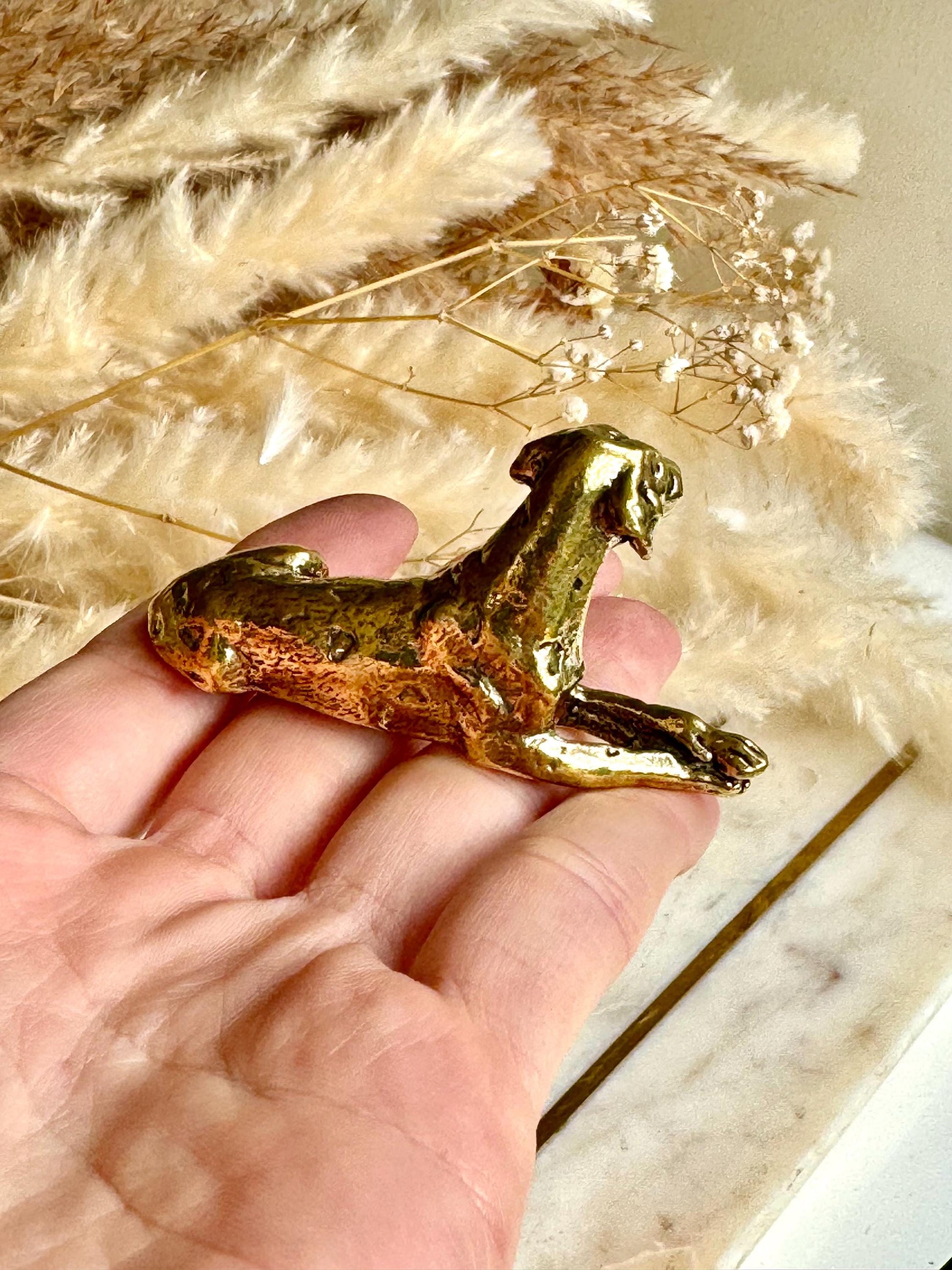 Solid Brass Dalmatian Dog Figurine, Elegant Collectible Ornament, Decorative Home Accent for Dog Lovers