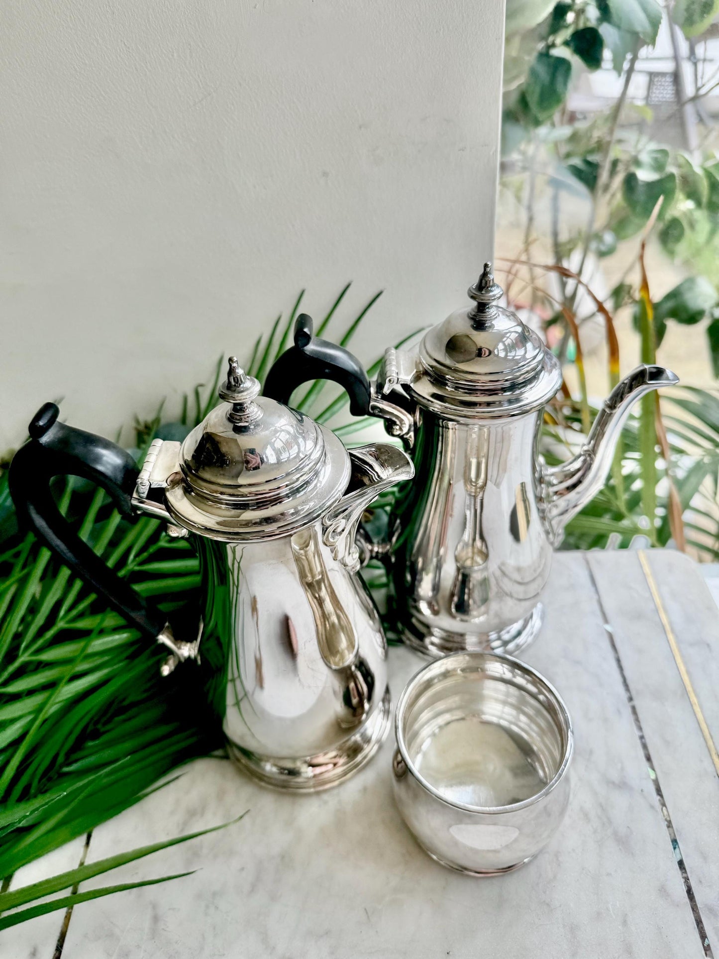 Vintage Walker & Hall Silver Plated Three-Piece Tea and Coffee Set – Made in England