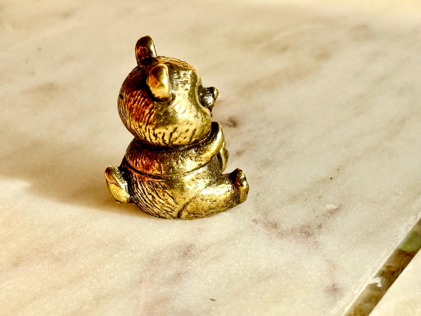 Cute Baby Panda figurine, Solid brass adorable panda miniature, Metal Panda sculpture, panda decor