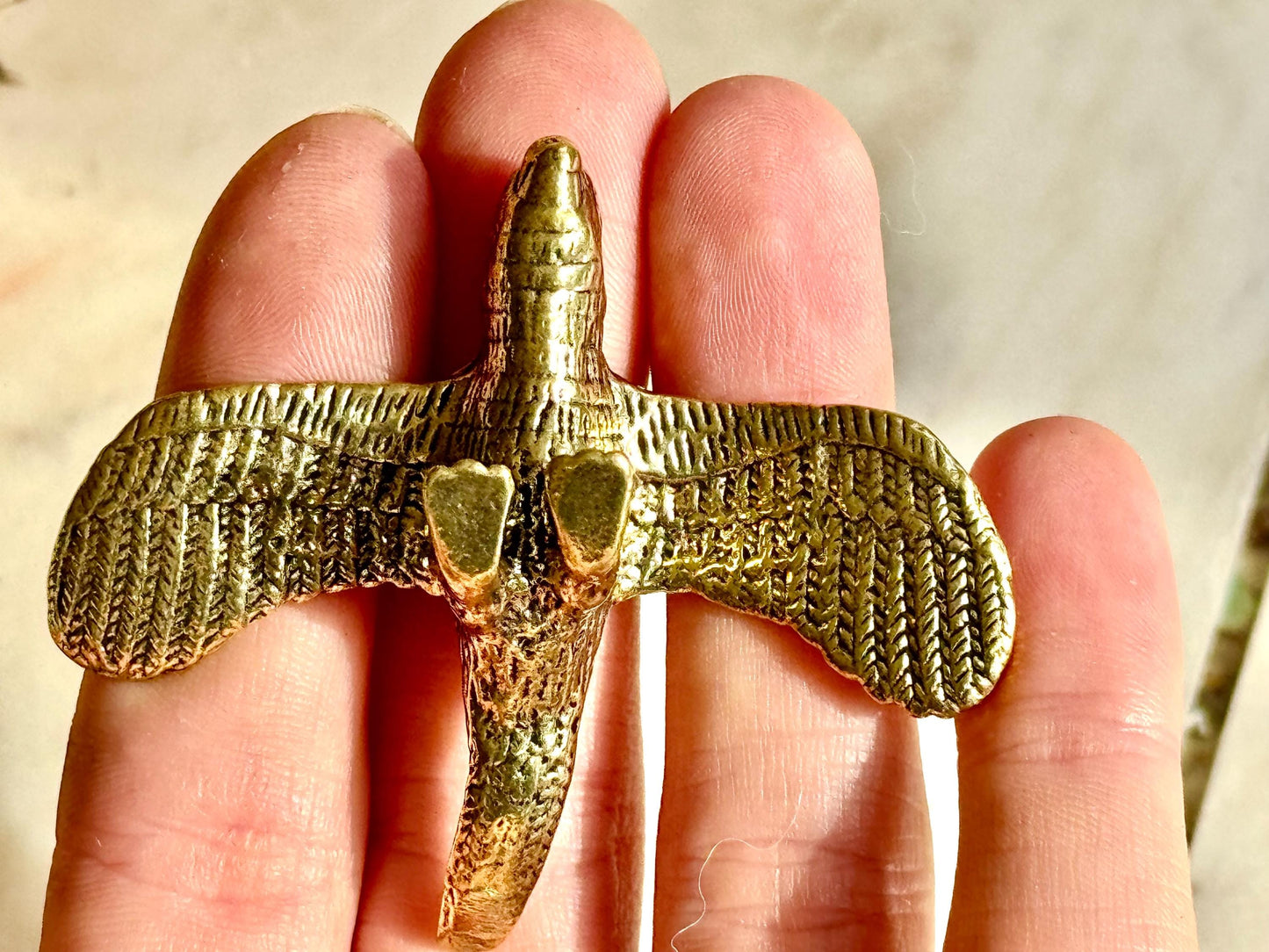 Solid brass parrot figurine, lifelike flying macaw sculpture, exotic bird ornament, detailed brass tropical decor