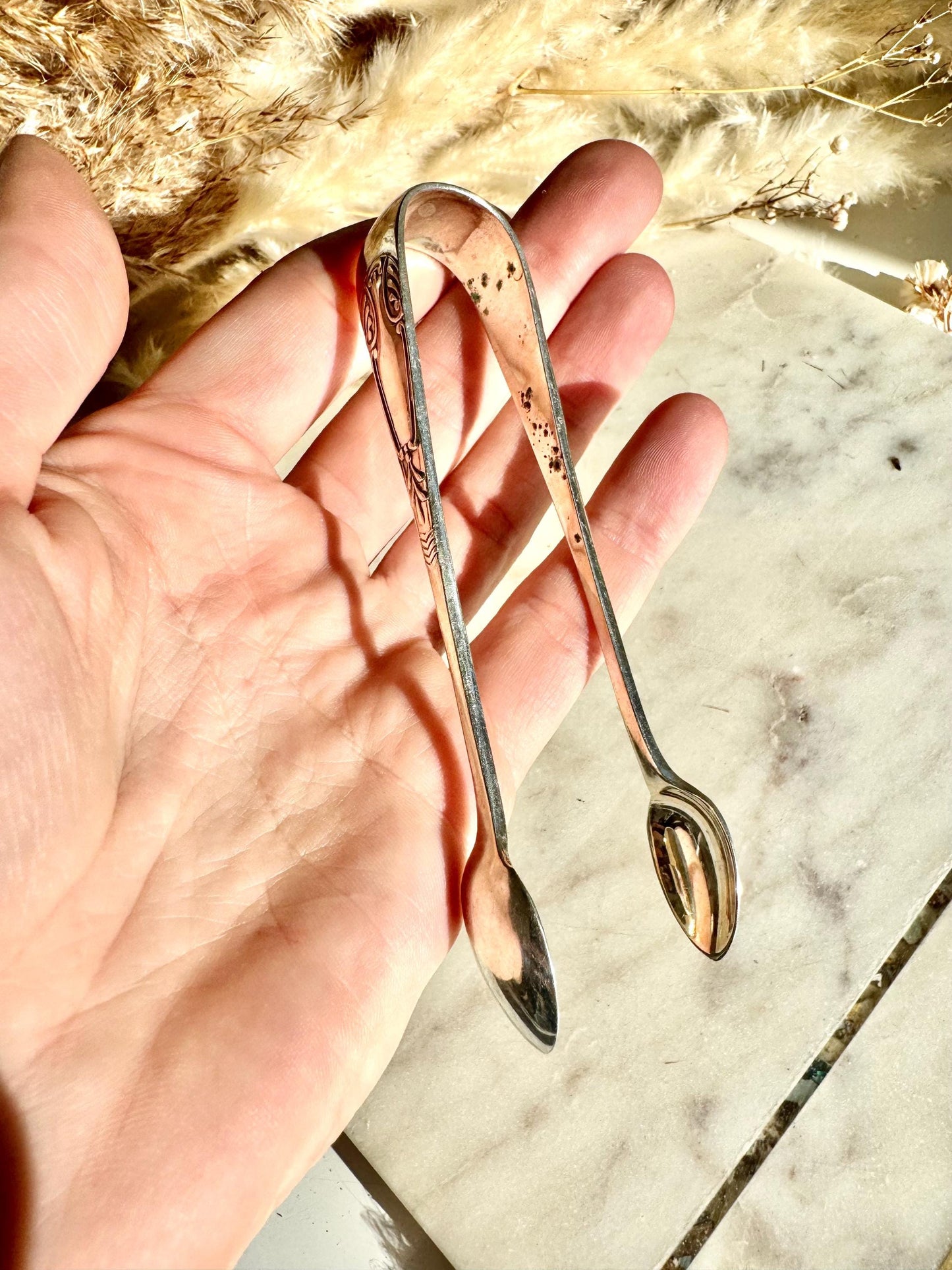 Antique Victorian Ornate Silver Sugar Tongs, Vintage Decorative Silver-plated Tea Party Accessory, Edwardian Tableware