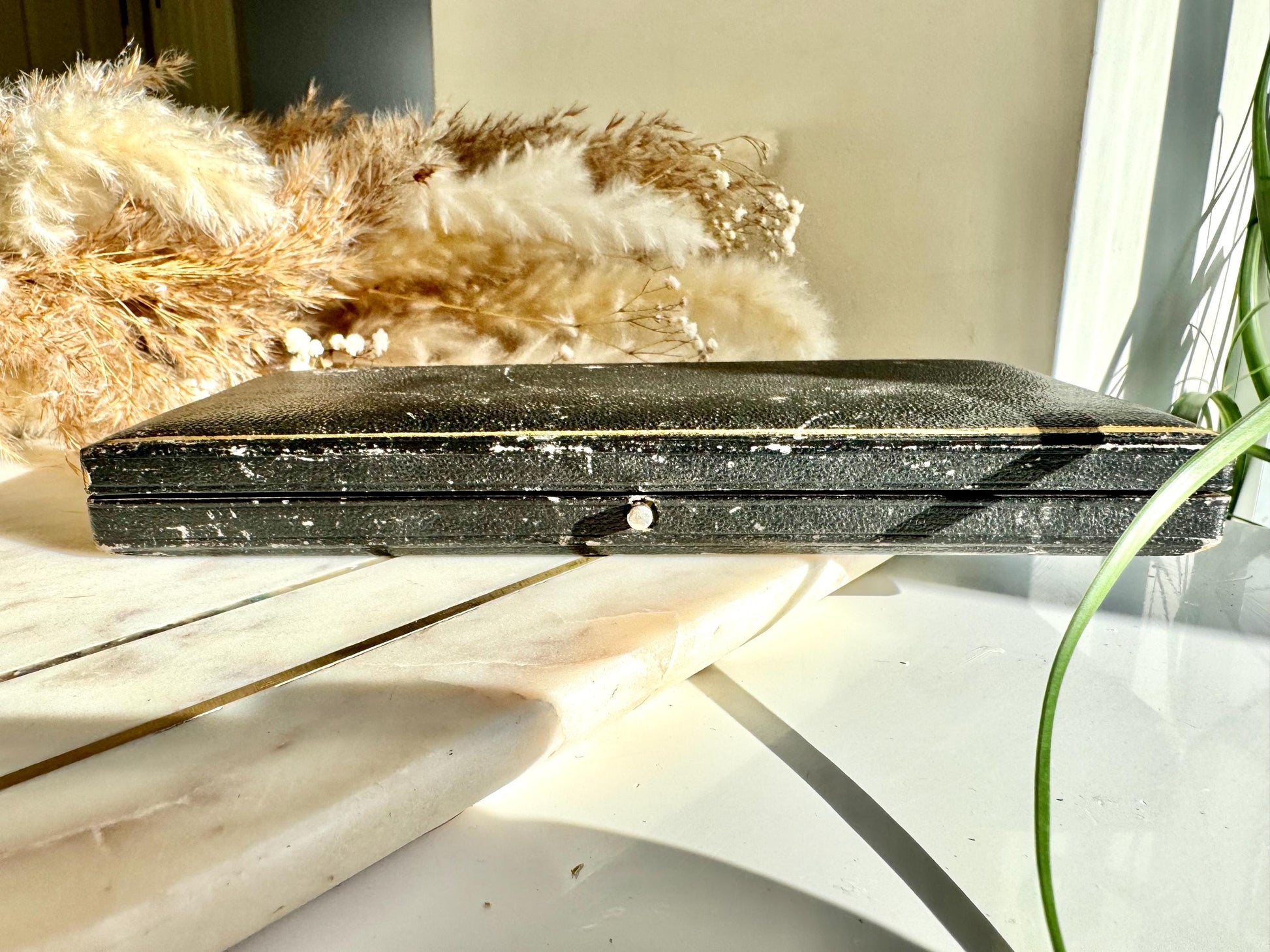 Antique Victorian Mother-of-Pearl Handled Fish Serving Set in Original Box