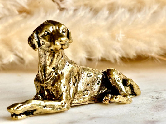 Solid Brass Dalmatian Dog Figurine, Elegant Collectible Ornament, Decorative Home Accent for Dog Lovers