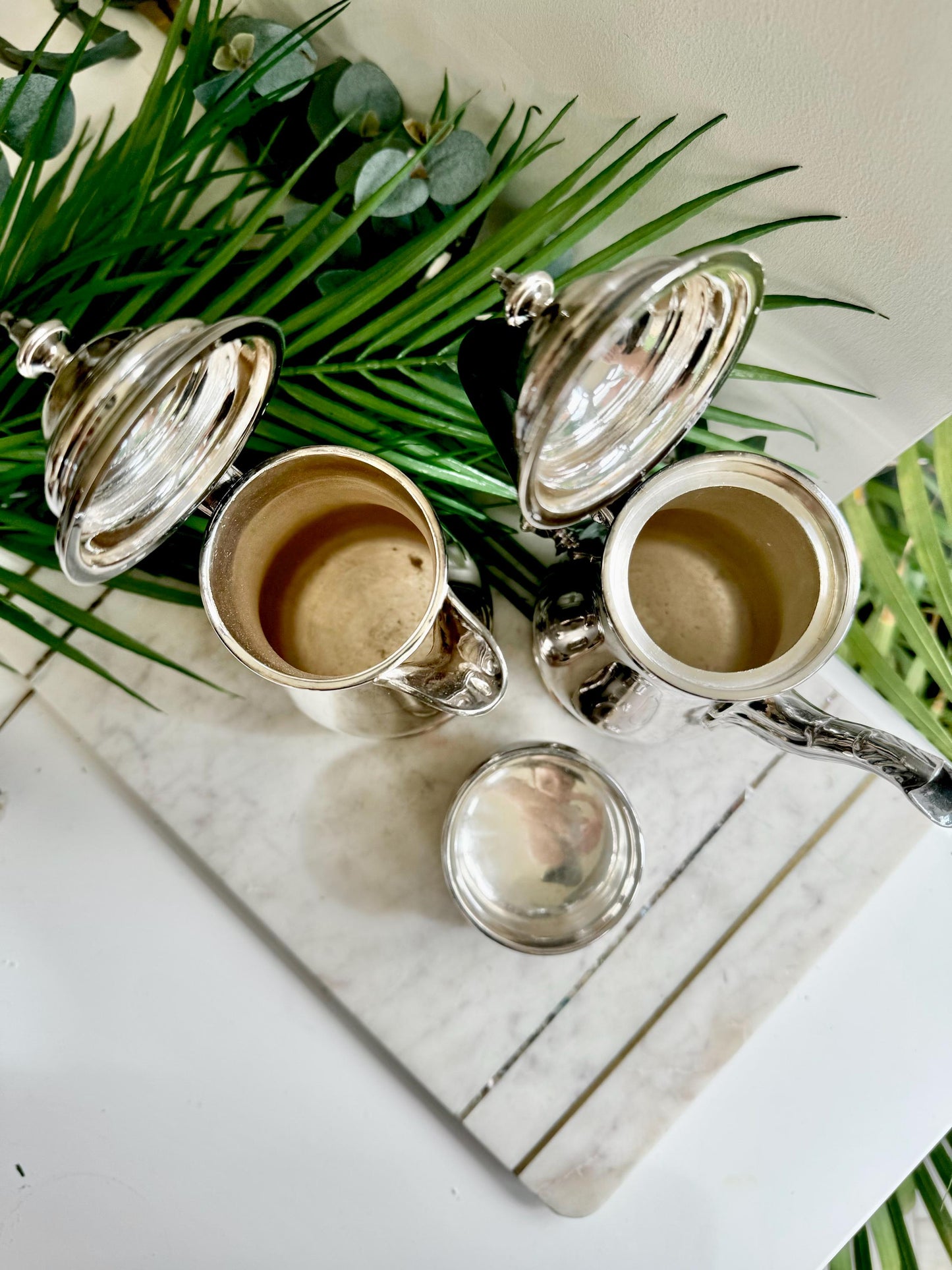 Vintage Walker & Hall Silver Plated Three-Piece Tea and Coffee Set – Made in England