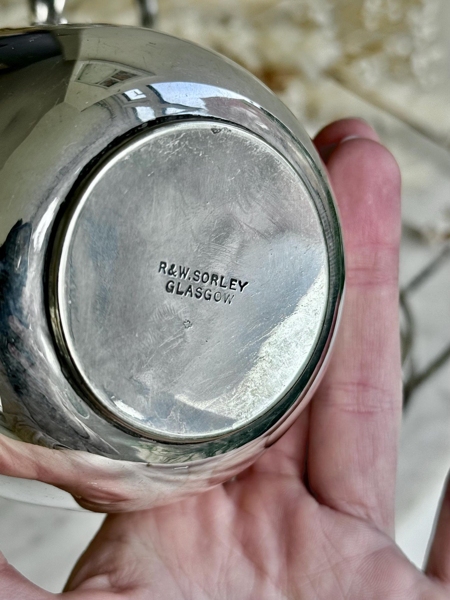 Exquisite Antique R&W Sorley Silver Plated Double Sauce Server with Stand – Glasgow, UK, c. 1900