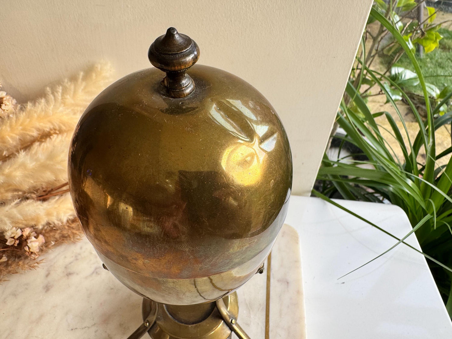 Victorian Brass Egg Coddler with Stand and Burner, Likely British, Late 19th to Early 20th Century