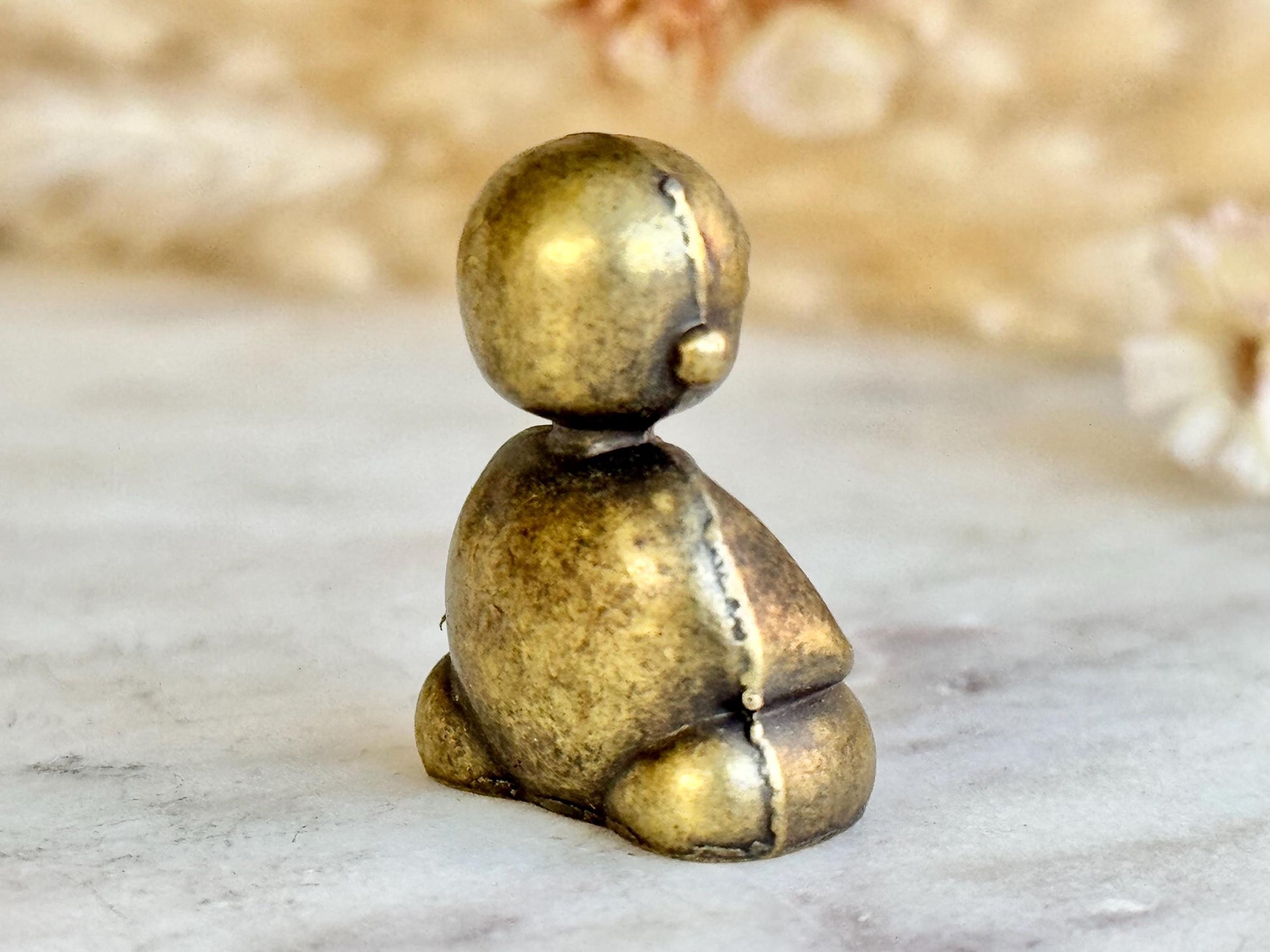 Brass Meditating Monk Incense Holder – Serene Zen Figurine for Rituals, Mindfulness & Tranquil Home Decor