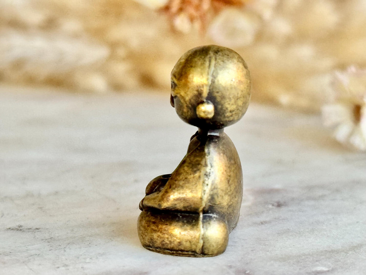Brass Meditating Monk Incense Holder – Serene Zen Figurine for Rituals, Mindfulness & Tranquil Home Decor
