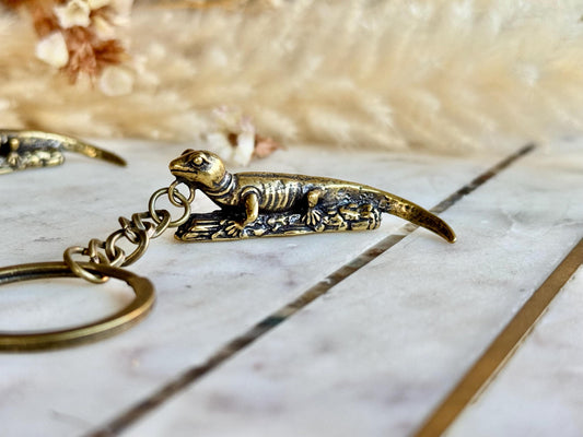 Solid Brass fine Lizard keychain, lizard lover gifts, reptile lover gifts, gecko keychain