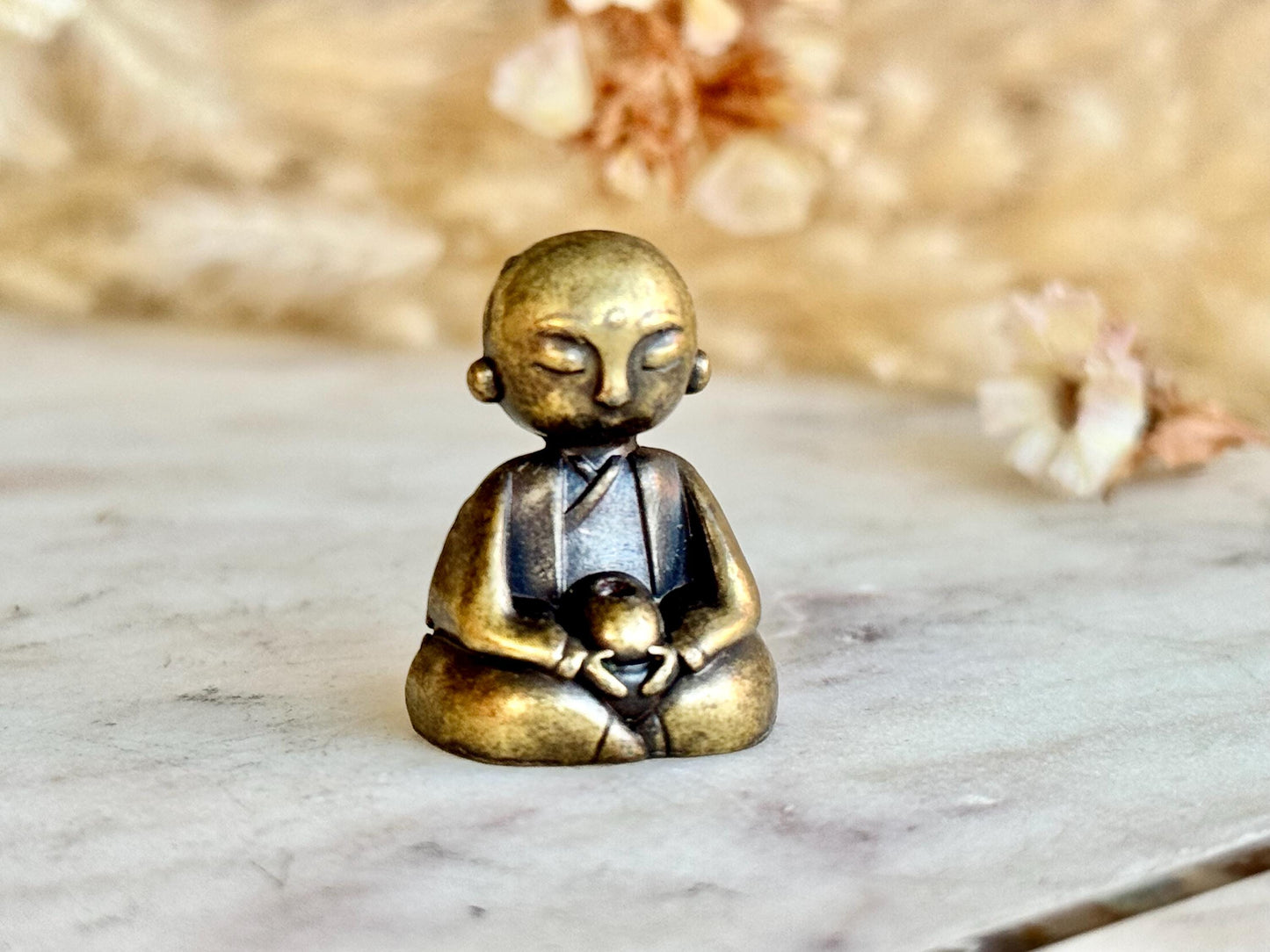 Brass Meditating Monk Incense Holder – Serene Zen Figurine for Rituals, Mindfulness & Tranquil Home Decor