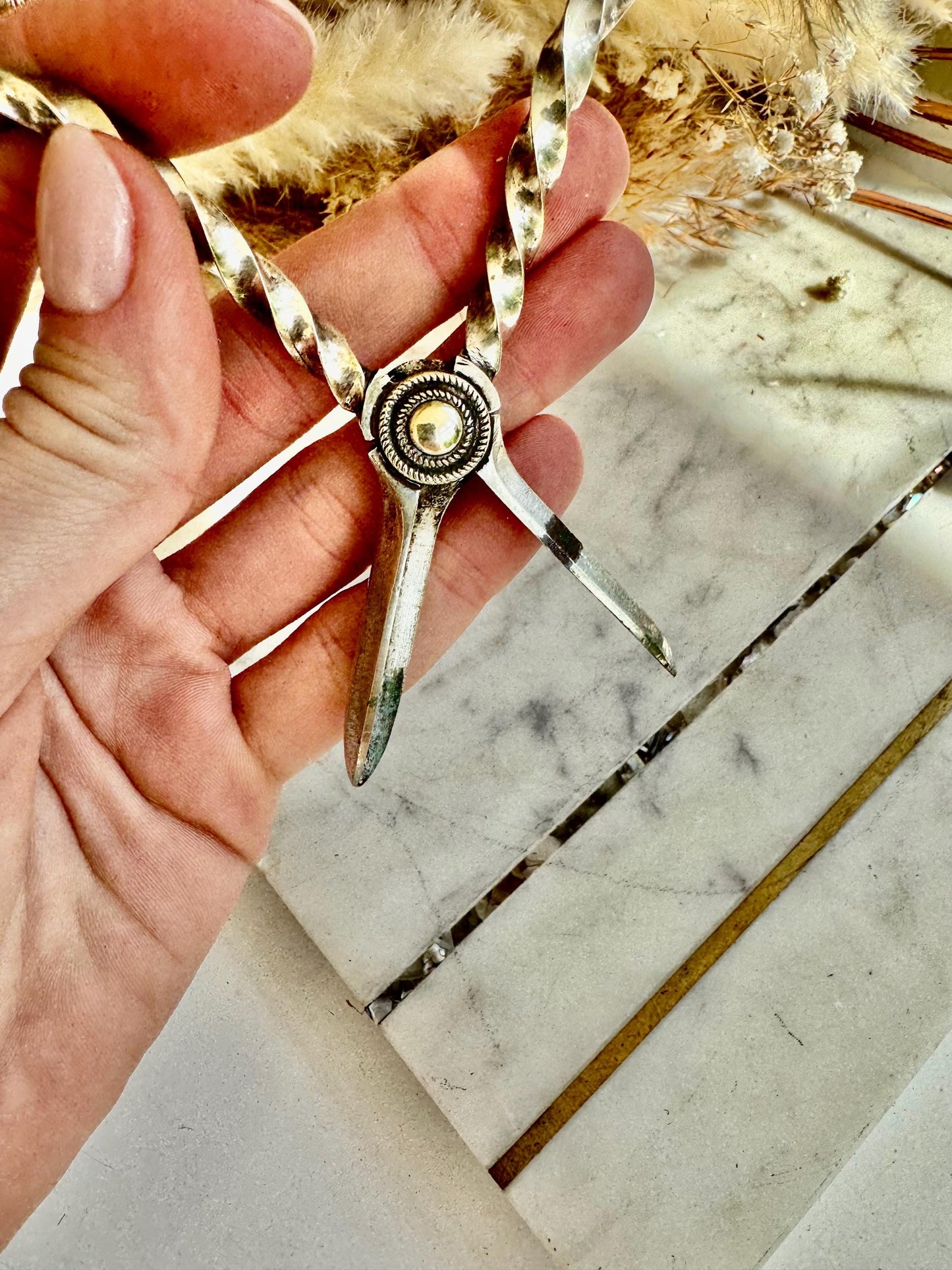 Antique Silver-Plated Wick Trimmers with Ornate Twisted Handles, Victorian Candle Snuffer Scissors, English Fireplace Accessory