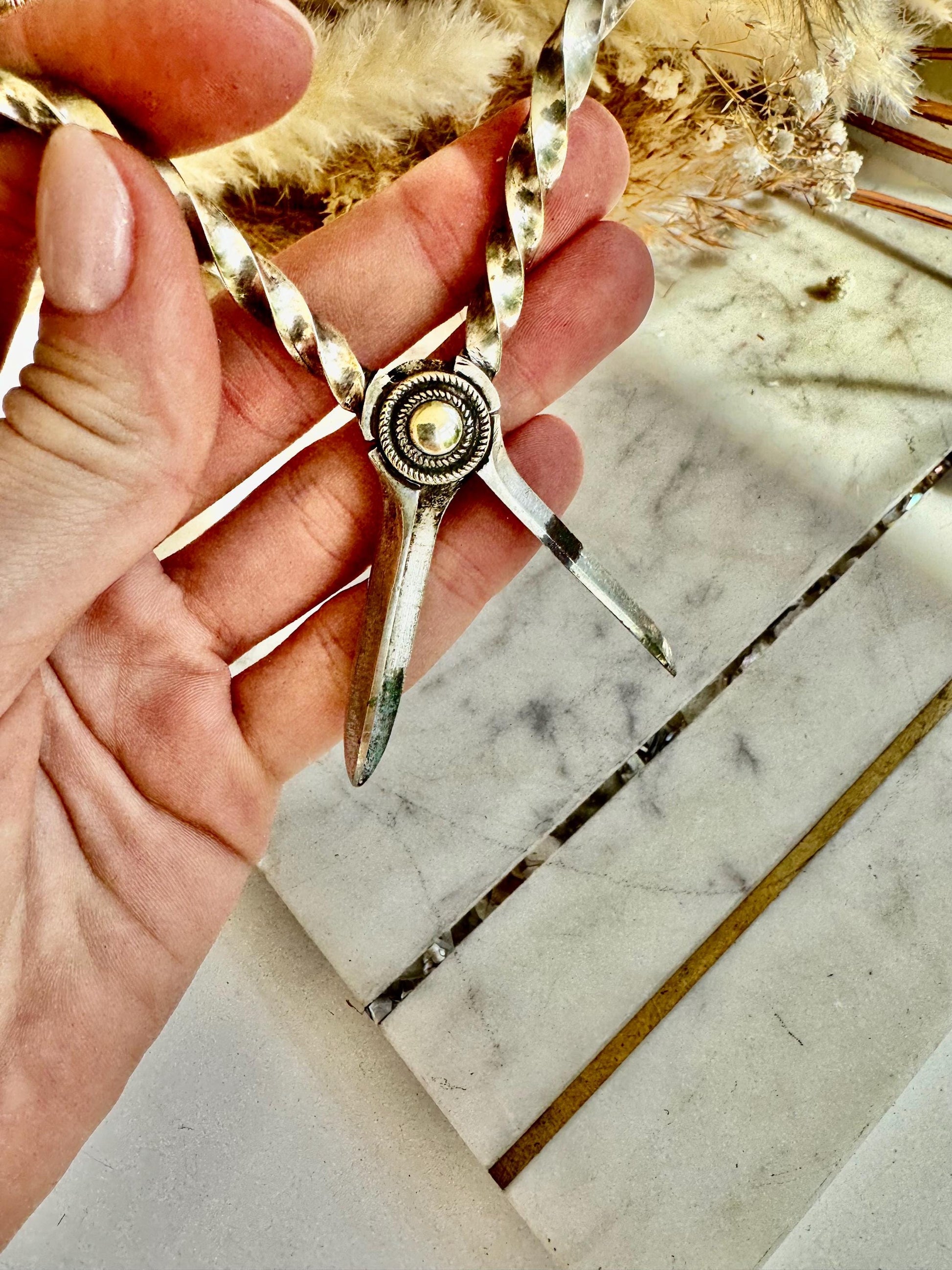 Antique Silver-Plated Wick Trimmers with Ornate Twisted Handles, Victorian Candle Snuffer Scissors, English Fireplace Accessory