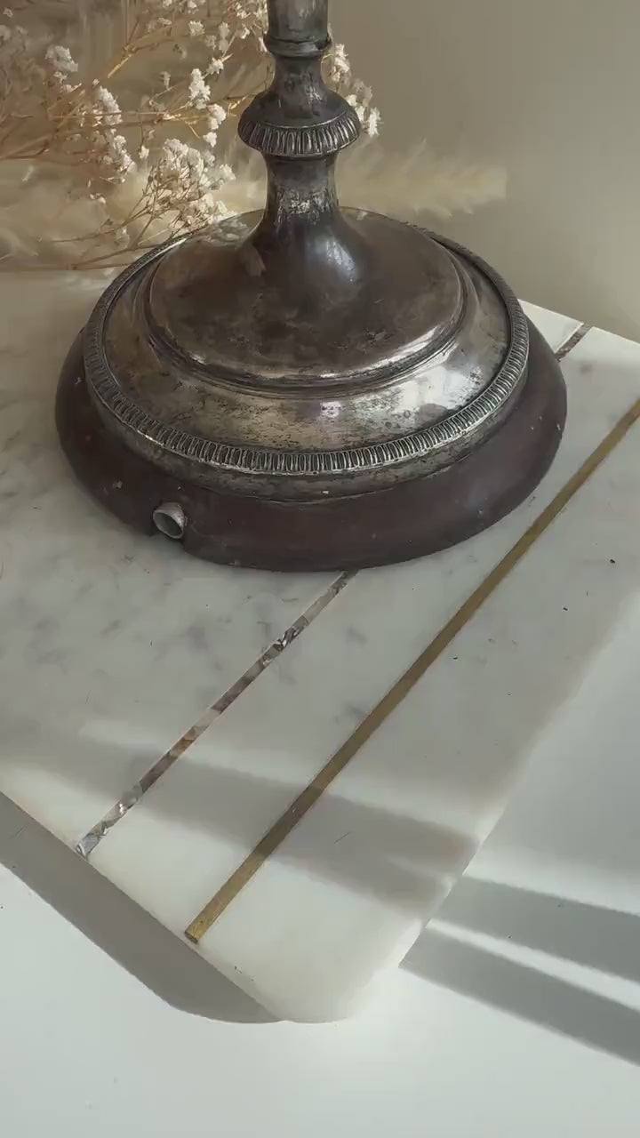Antique Old Sheffield Silver Plated Candlestick Holder 27cm c1820