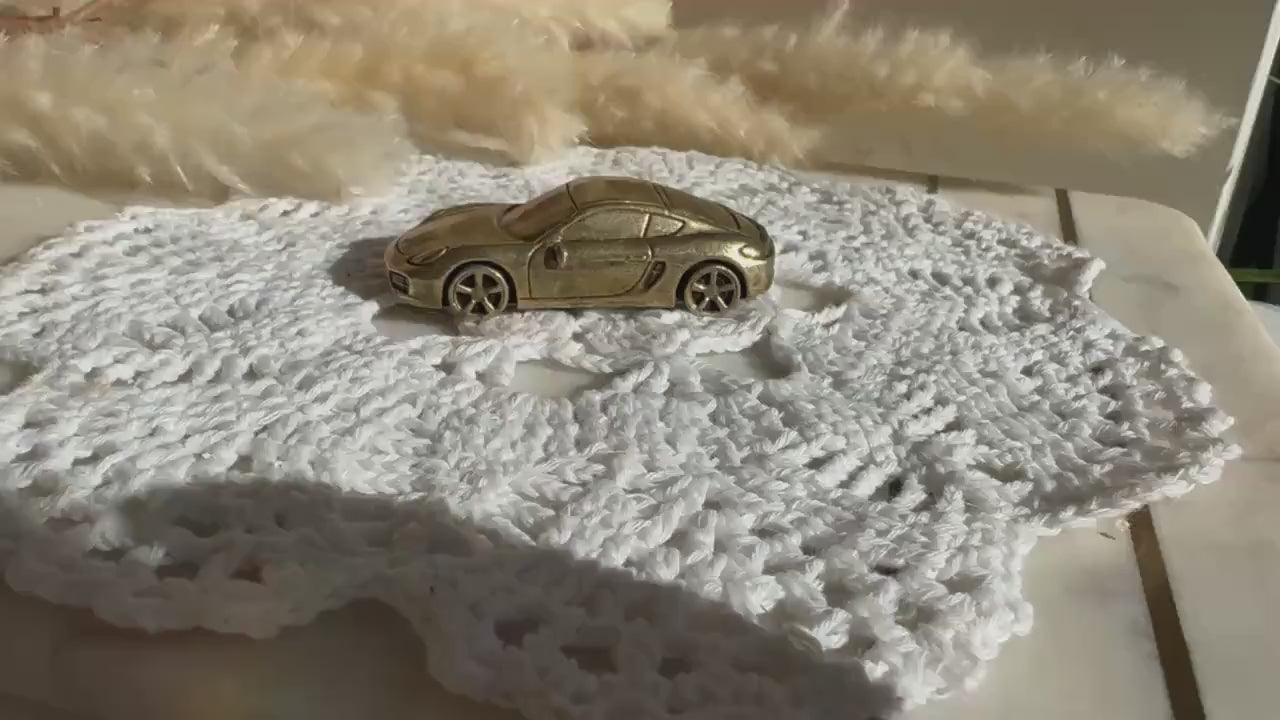Brass 2014 PORSCHE CAYMAN Cast Brass Porsche Model Figurine