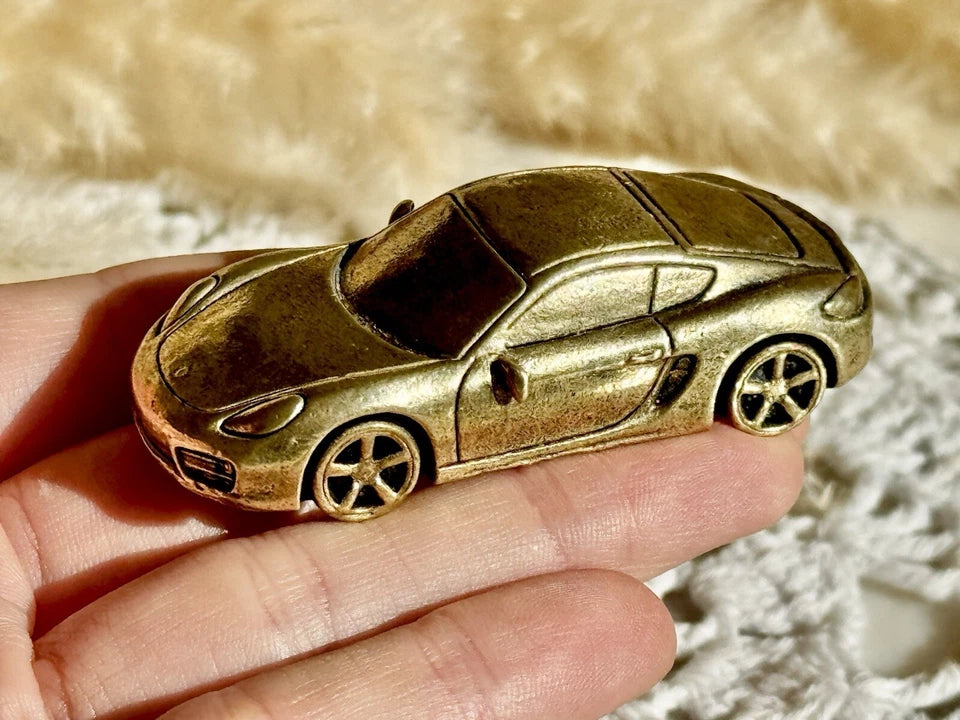 Brass 2014 PORSCHE CAYMAN Cast Brass Porsche Model Figurine