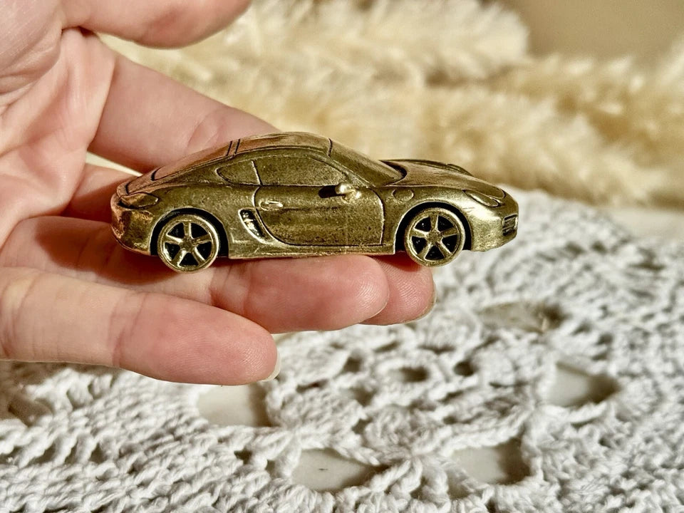 Brass 2014 PORSCHE CAYMAN Cast Brass Porsche Model Figurine
