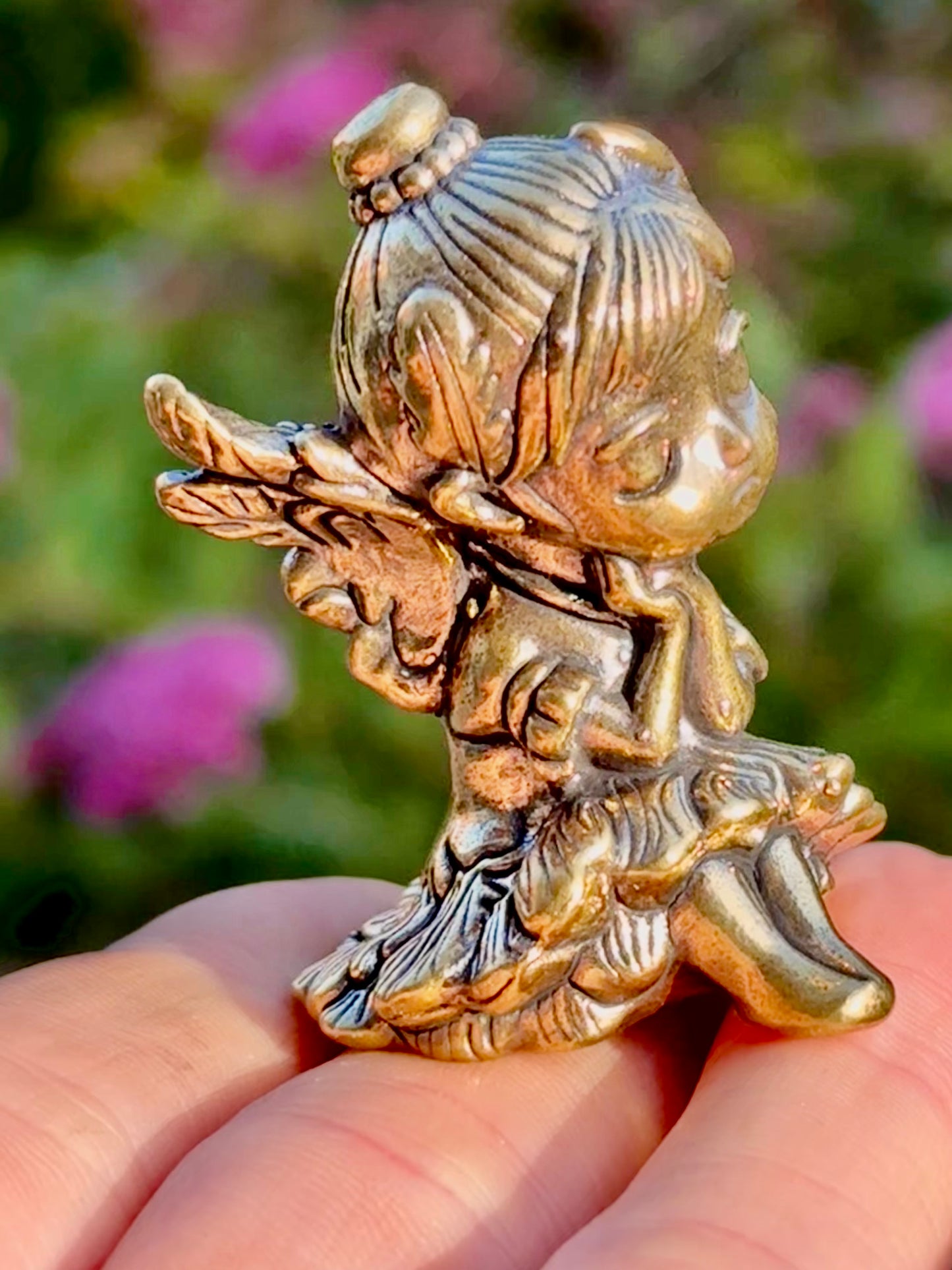 Whisper of a Dream, Brass Pixie Figurine – Sleeping Ballerina with Wings