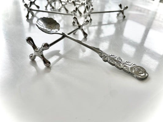 Set of 12 French traditional style Victorian boules Cutlery rests For Knives, knife holders, covered rest, metal tableware