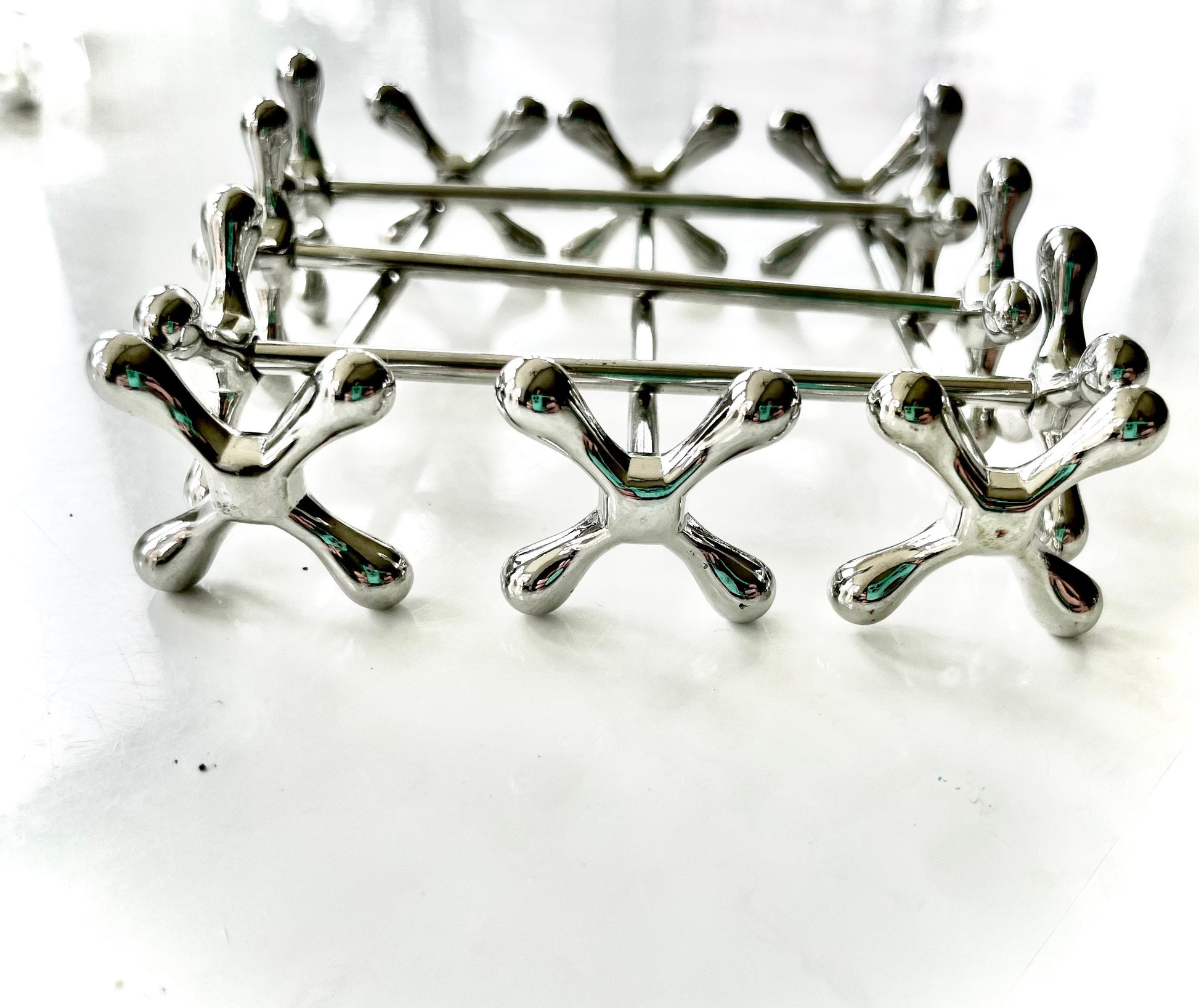 Set of 12 French traditional style Victorian boules Cutlery rests For Knives, knife holders, covered rest, metal tableware